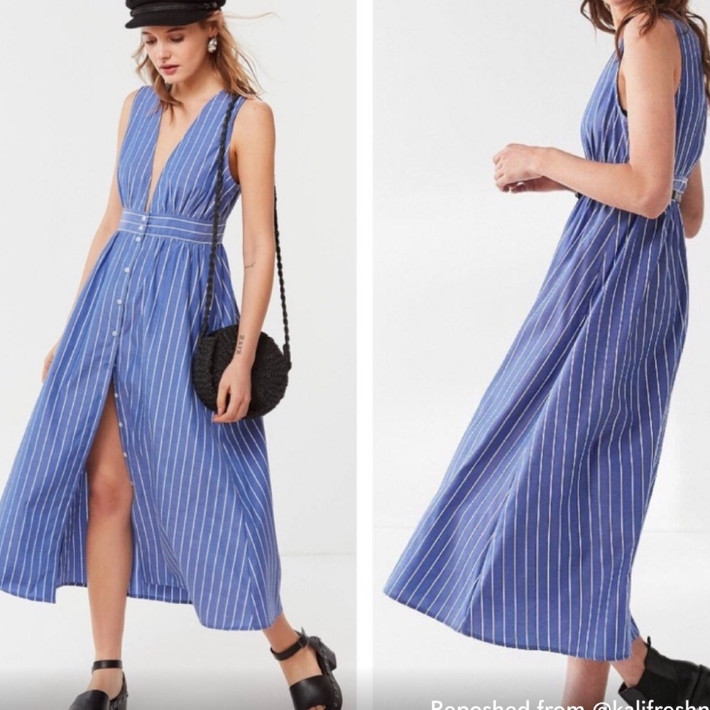 Urban Outfitters Striped MIDI Dress with pockets